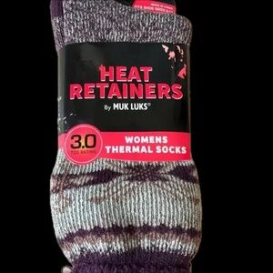 Muk Luks Heat Retainers Warm Thermal Socks in Boysenberry  NWT